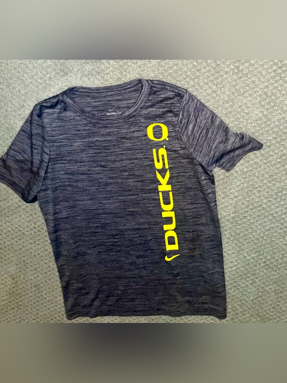 Youth Nike dri-fit Charcoal Performance Tee with Oregon'DUCKS' Logo
